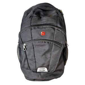 SWISS GEAR Black Side Load Notebook Laptop Backpack Knapsack School Book Bag